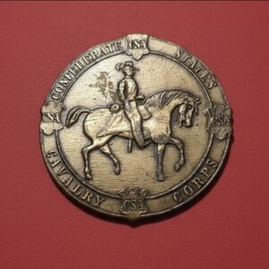 Vintage Confederate States Cavalry Corps Brass 2.5" Belt Buckle